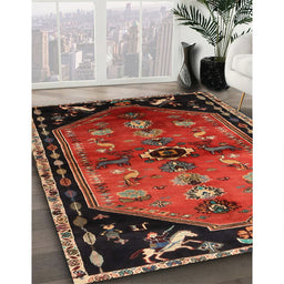 Machine Washable Traditional Sienna Brown Rug in a Family Room, wshtr1905