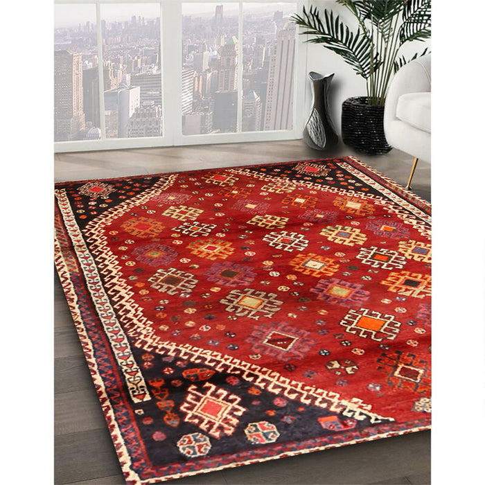 Machine Washable Traditional Rust Pink Rug in a Family Room, wshtr1906