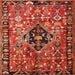 Round Machine Washable Traditional Red Rug, wshtr1907