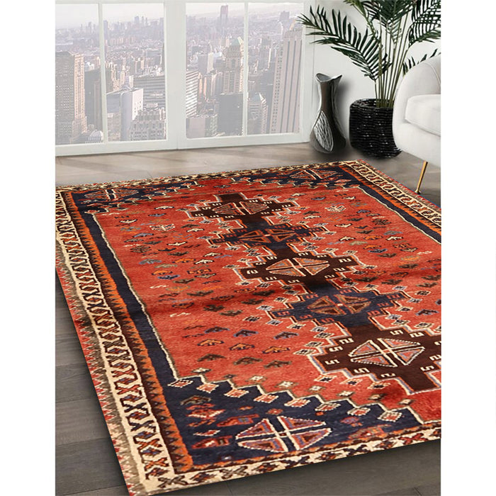 Traditional Red Persian Rug in Family Room, tr1908