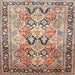 Square Traditional Chestnut Brown Persian Rug, tr190
