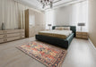 Machine Washable Traditional Chestnut Brown Rug in a Bedroom, wshtr190