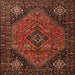 Square Traditional Maroon Red Persian Rug, tr1910