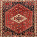 Round Machine Washable Traditional Rust Pink Rug, wshtr1911