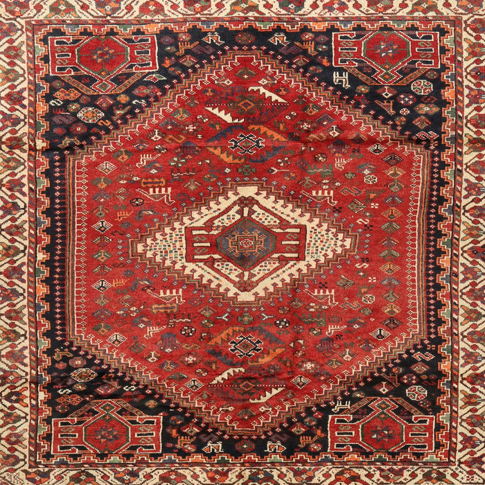 Square Traditional Rust Pink Persian Rug, tr1911