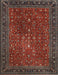 Machine Washable Traditional Brown Rug, wshtr1913