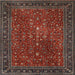 Round Machine Washable Traditional Brown Rug, wshtr1913