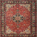Square Traditional Orange Brown Persian Rug, tr1914