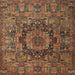 Square Traditional Bronze Brown Animal Rug, tr1915