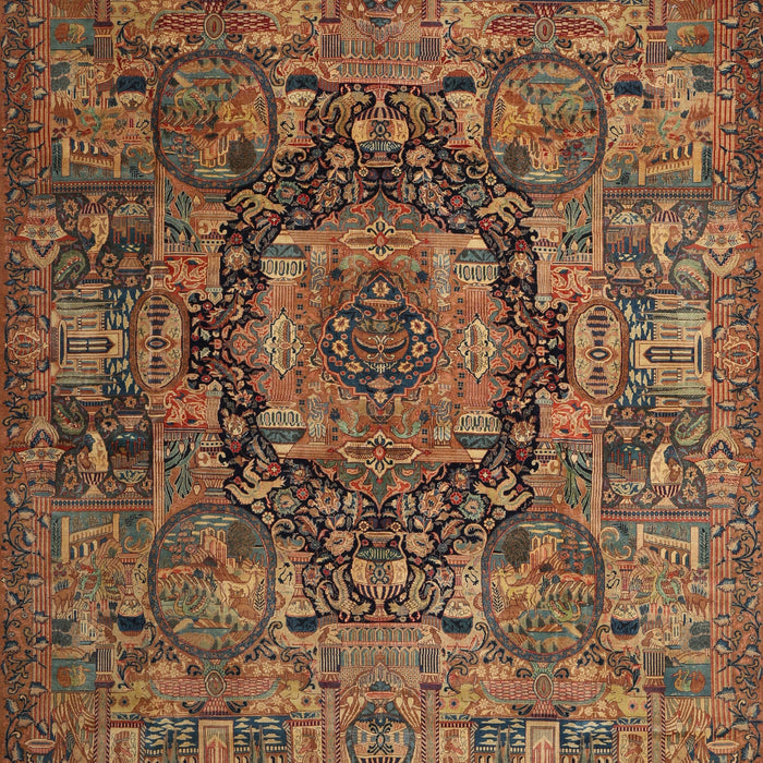 Traditional Bronze Brown Animal Rug, tr1915