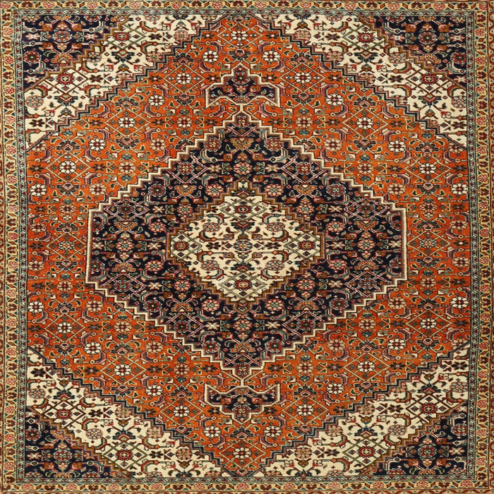 Square Traditional Saffron Red Persian Rug, tr1916