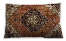 Traditional Classic Rectangular Saffron Red Lumbar Throw Pillow, 13 inch by 19 inch, lbtr1916