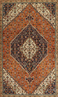 Machine Washable Traditional Saffron Red Rug, wshtr1916