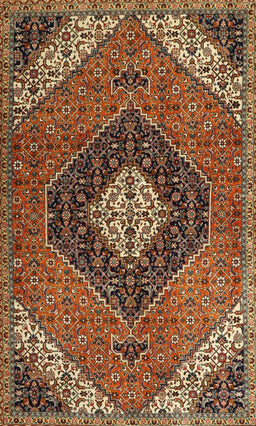 Machine Washable Traditional Saffron Red Rug, wshtr1916