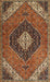 Machine Washable Traditional Saffron Red Rug, wshtr1916