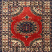 Square Traditional Saffron Red Medallion Rug, tr1919