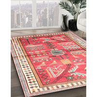 Traditional Crimson Red Animal Rug, tr191