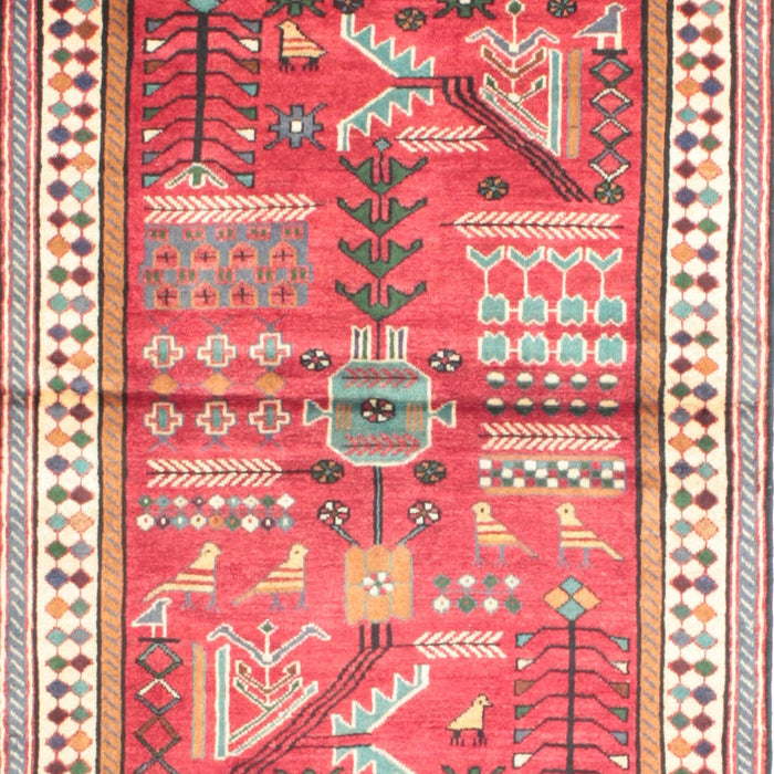 Traditional Crimson Red Animal Rug, tr191