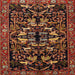 Square Traditional Light Brown Animal Rug, tr1920