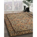 Traditional Metallic Gold Persian Rug in Family Room, tr1921