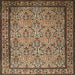 Square Traditional Metallic Gold Persian Rug, tr1921