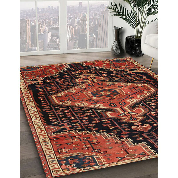 Traditional Red Persian Rug in Family Room, tr1924