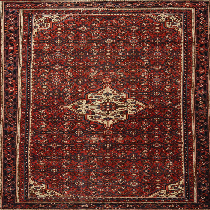 Round Machine Washable Traditional Chestnut Brown Rug, wshtr1925