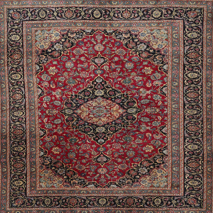 Square Traditional Dark Almond Brown Persian Rug, tr1926