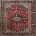 Square Traditional Dark Almond Brown Persian Rug, tr1926