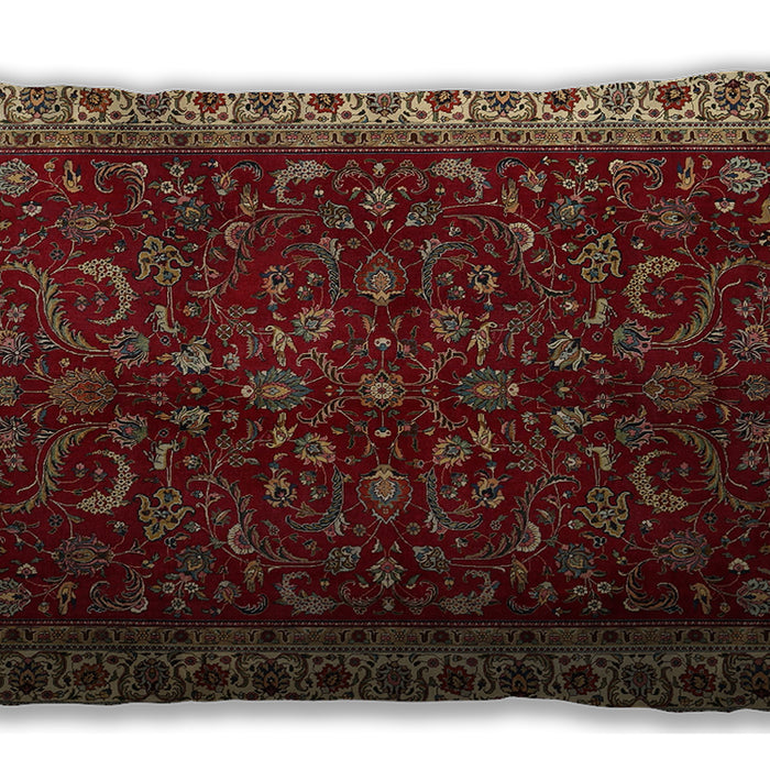 Traditional Classic Rectangular Crimson Red Lumbar Throw Pillow, 13 inch by 19 inch, lbtr1928