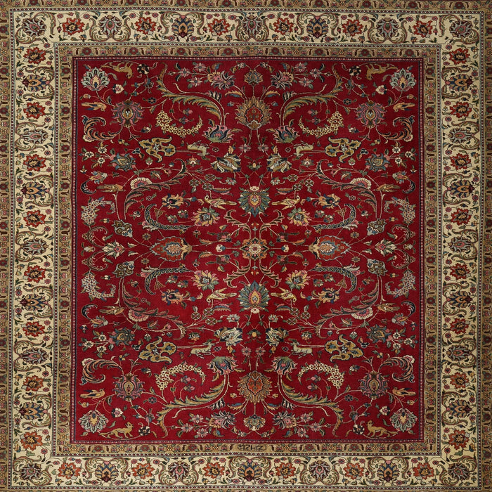 Square Traditional Crimson Red Persian Rug, tr1928