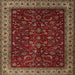 Square Traditional Crimson Red Persian Rug, tr1928