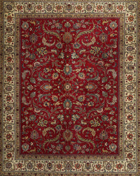 Machine Washable Traditional Crimson Red Rug, wshtr1928