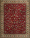 Machine Washable Traditional Crimson Red Rug, wshtr1928