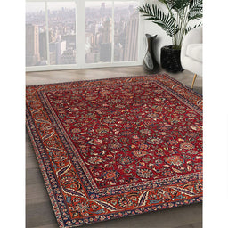 Traditional Dark Gold Brown Persian Rug in Family Room, tr1930