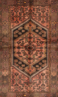 Machine Washable Traditional Red Brown Rug, wshtr1931