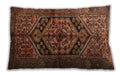 Traditional Classic Rectangular Red Brown Lumbar Throw Pillow, 13 inch by 19 inch, lbtr1931