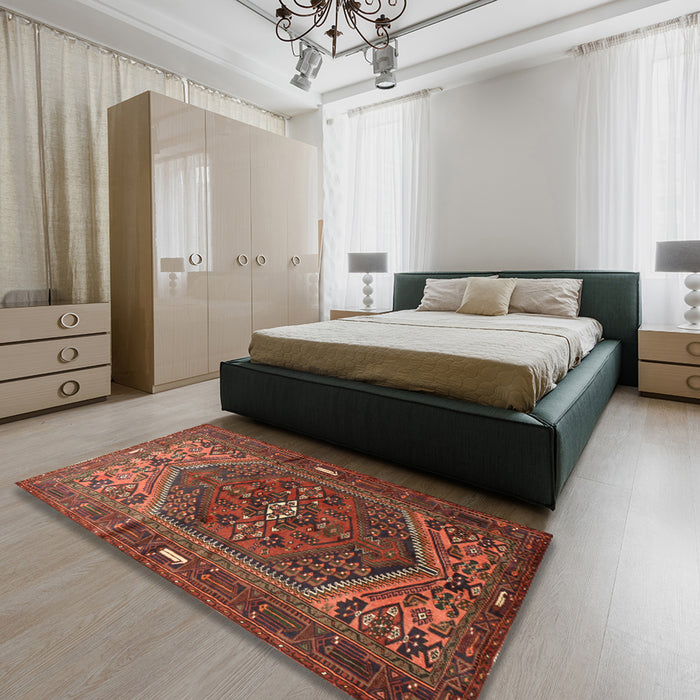 Traditional Red Persian Rug in a Bedroom, tr1933