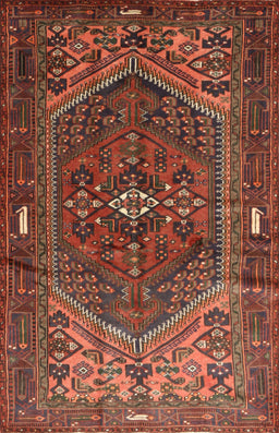 Machine Washable Traditional Tomato Red Rug, wshtr1933