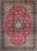 Machine Washable Traditional Brown Red Rug, wshtr1934