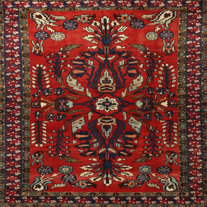 Square Traditional Reddish Brown Persian Rug, tr1935