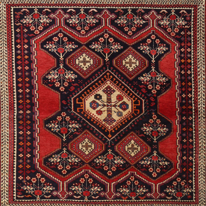 Square Traditional Reddish Brown Persian Rug, tr1936