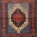 Square Traditional Dark Almond Brown Persian Rug, tr1937