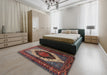 Machine Washable Traditional Dark Almond Brown Rug in a Bedroom, wshtr1937