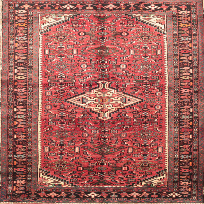Square Traditional Copper Red Pink Persian Rug, tr193