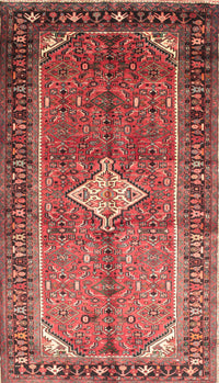 Machine Washable Traditional Copper Red Pink Rug, wshtr193