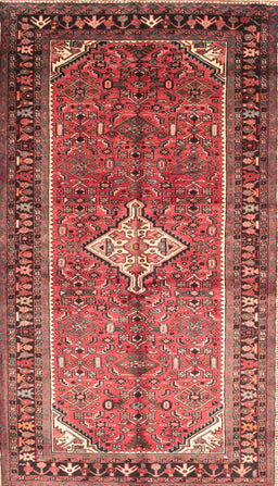 Machine Washable Traditional Copper Red Pink Rug, wshtr193