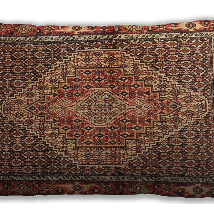 Traditional Classic Rectangular Saffron Red Lumbar Throw Pillow, 13 inch by 19 inch, lbtr1940