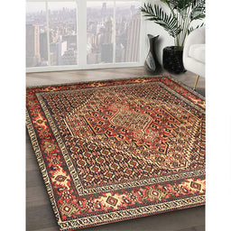 Traditional Saffron Red Persian Rug in Family Room, tr1940