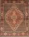 Machine Washable Traditional Saffron Red Rug, wshtr1940